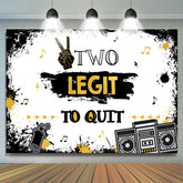 Lofaris Two Legit White And Black Birthday Backdrop For Party